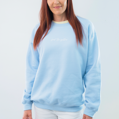 Find the Yellow Classic Crewneck – Sky Blue
