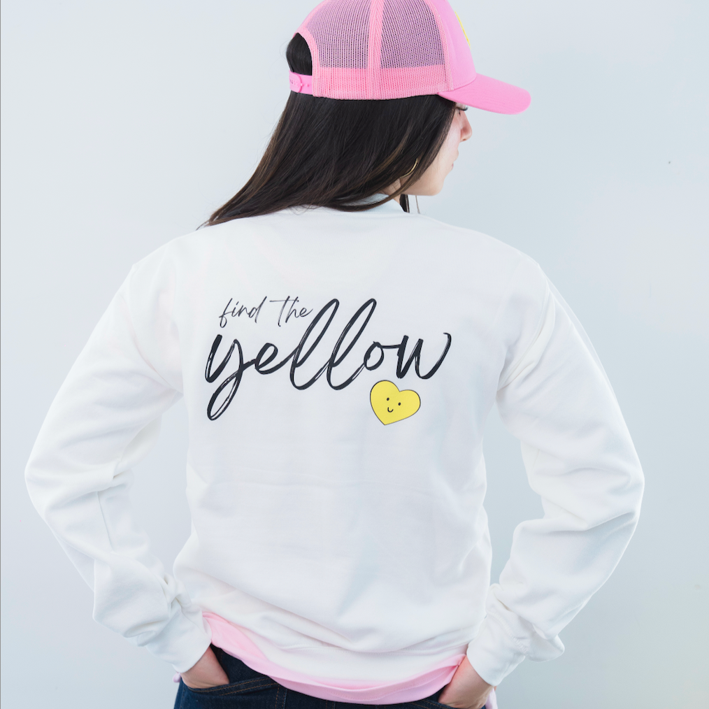 Find the Yellow Classic Crewneck – White