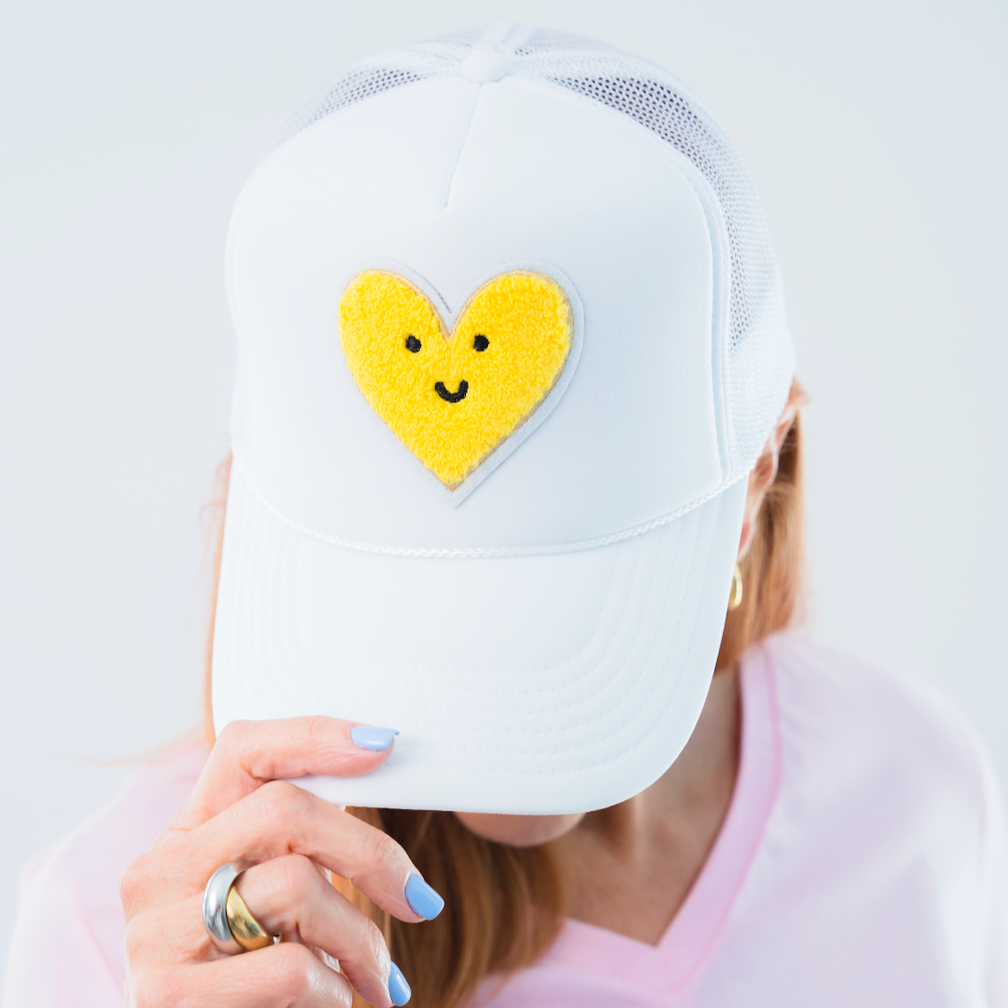 Find the Yellow Trucker Hat - White