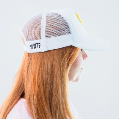 Find the Yellow Trucker Hat - White