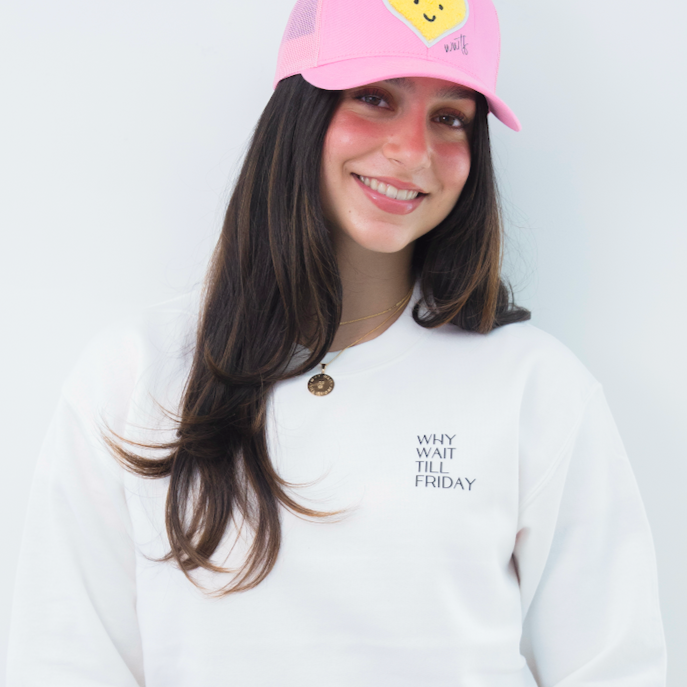 Find the Yellow Classic Crewneck – White