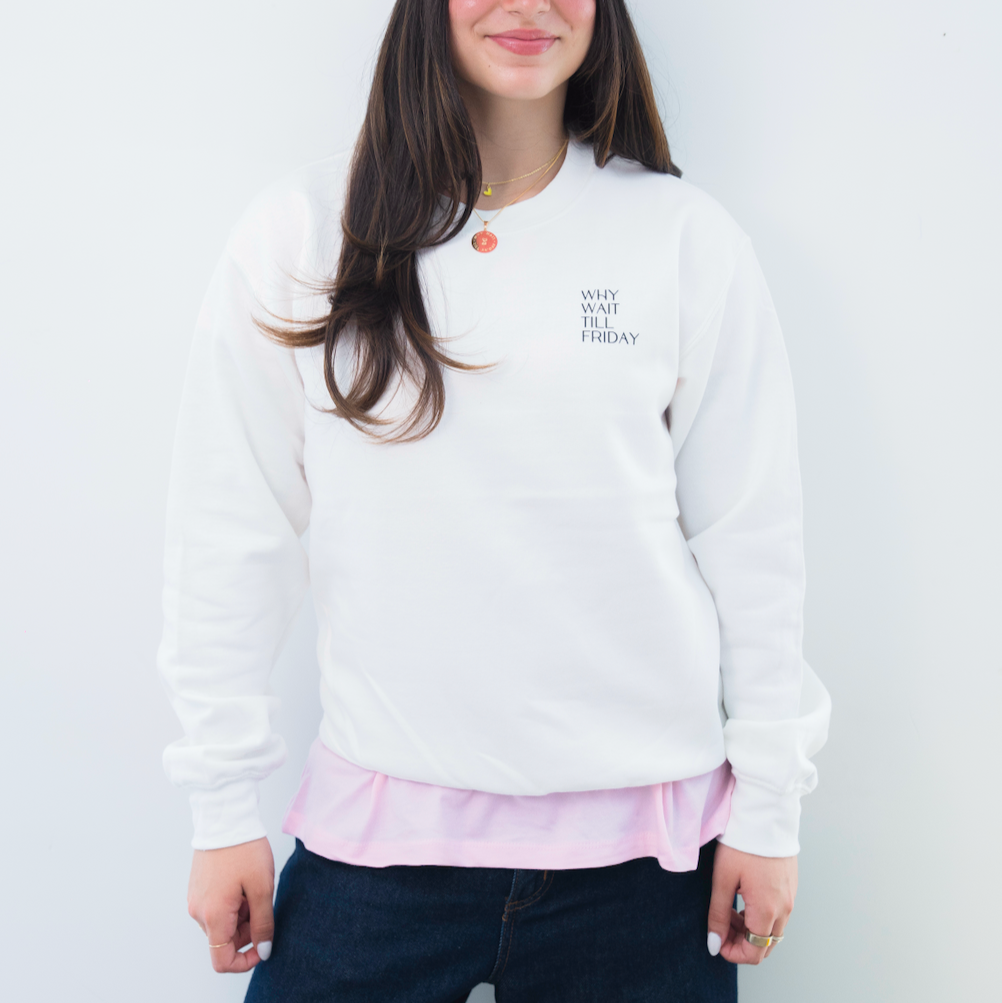 Find the Yellow Classic Crewneck – White
